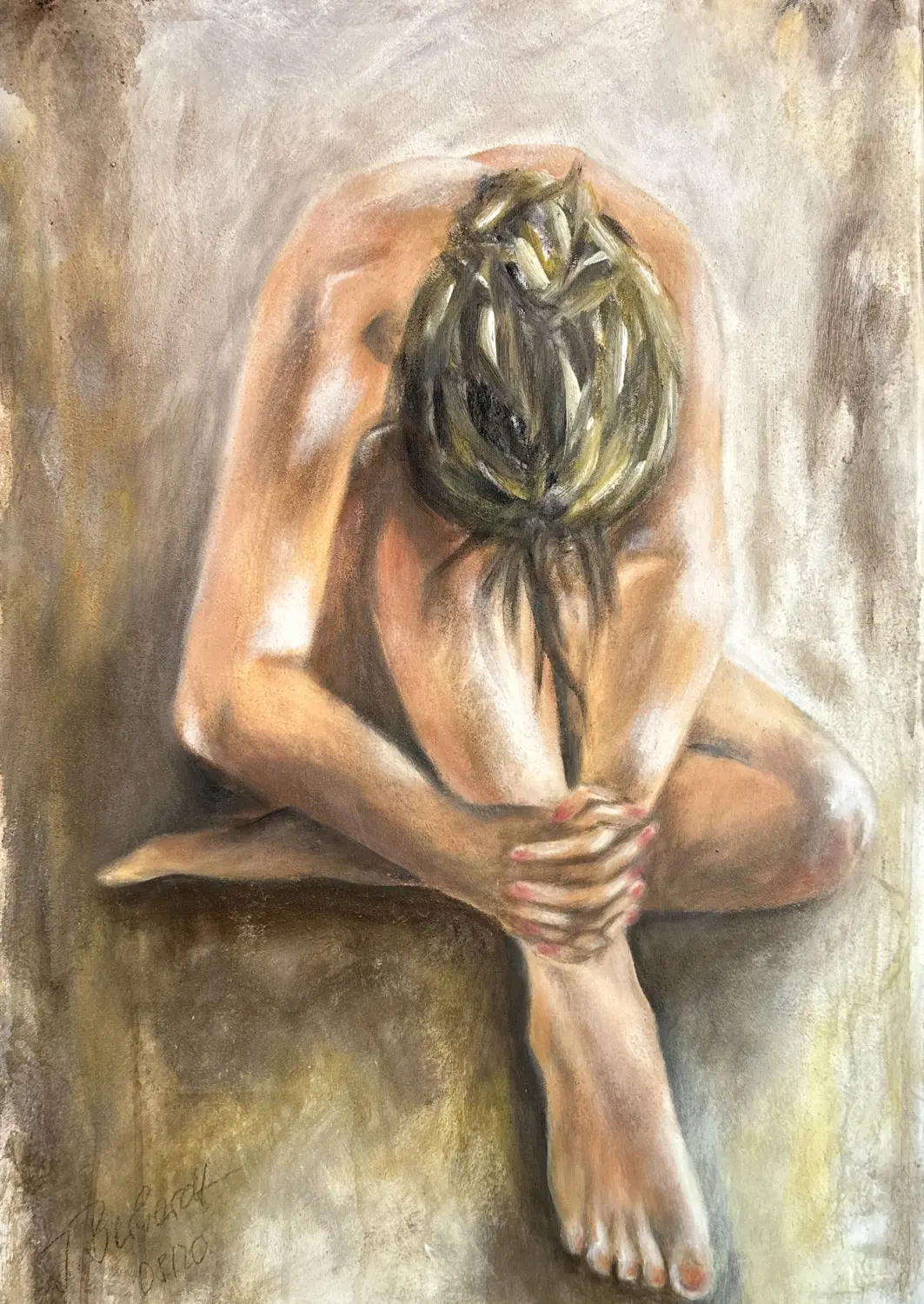 Akt III Acryl Sand von Ines Burkhardt