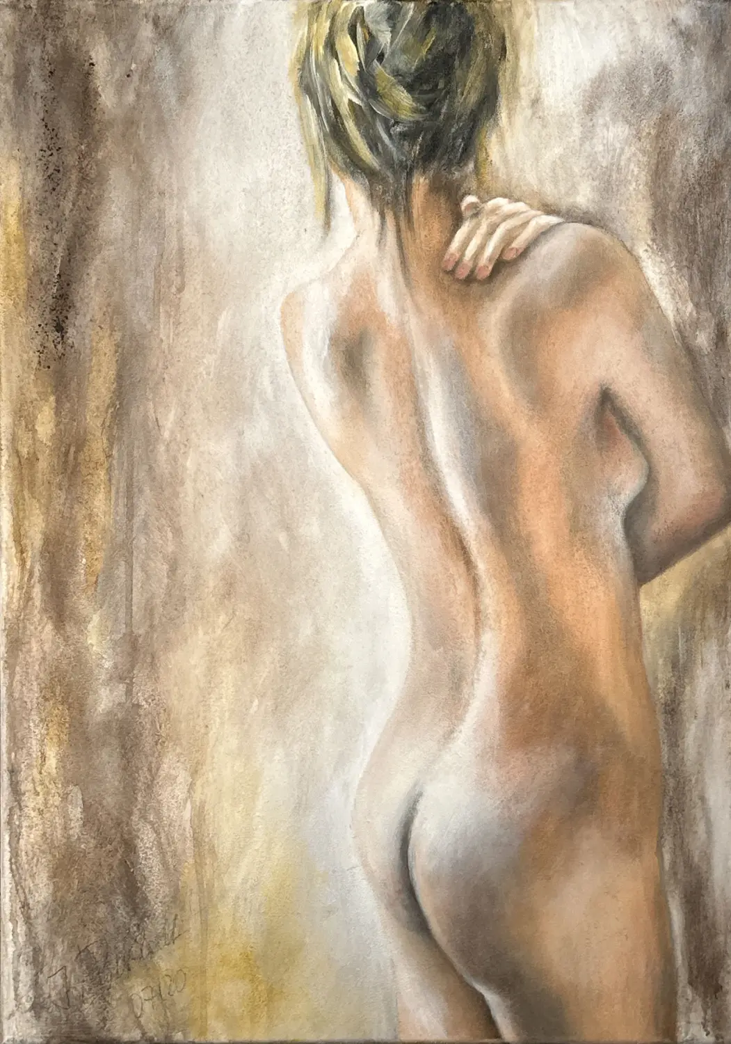 Akt IV Acryl Sand von Ines Burkhardt