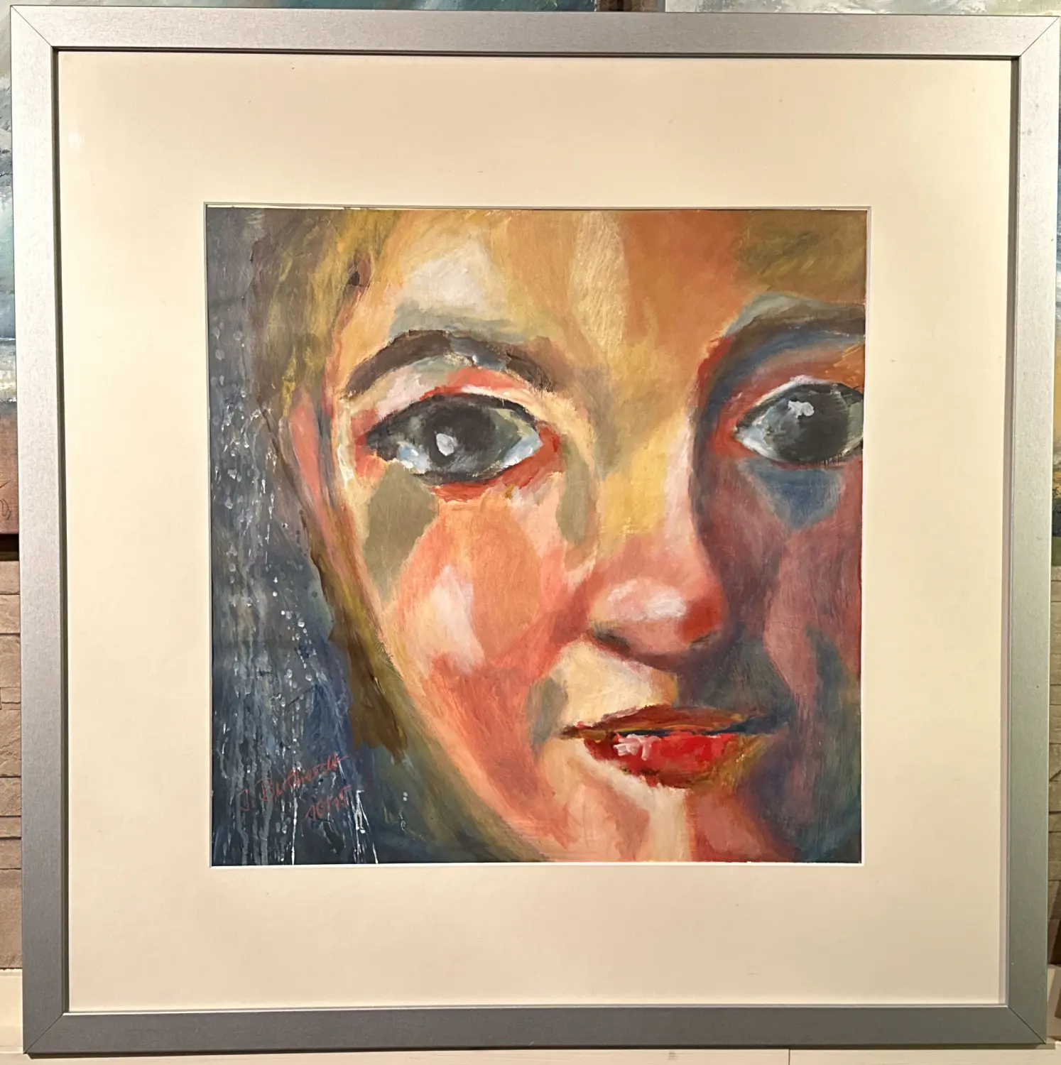 Portrait III Acryl Papier Kunststoffglas + Passp von Ines Burkhardt