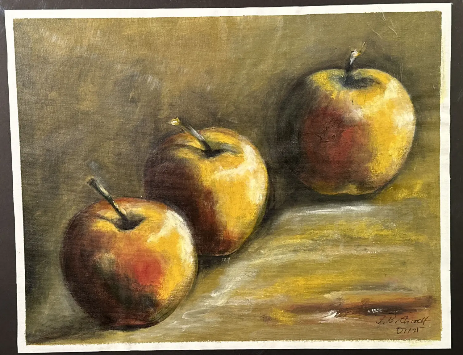 Äpfel Papier Acryl von Ines Burkhardt