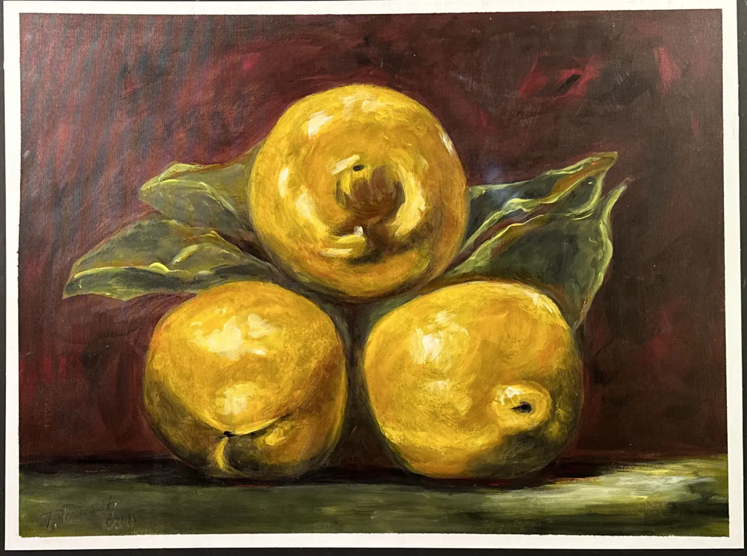 Zitronen papier Acryl von Ines Burkhardt
