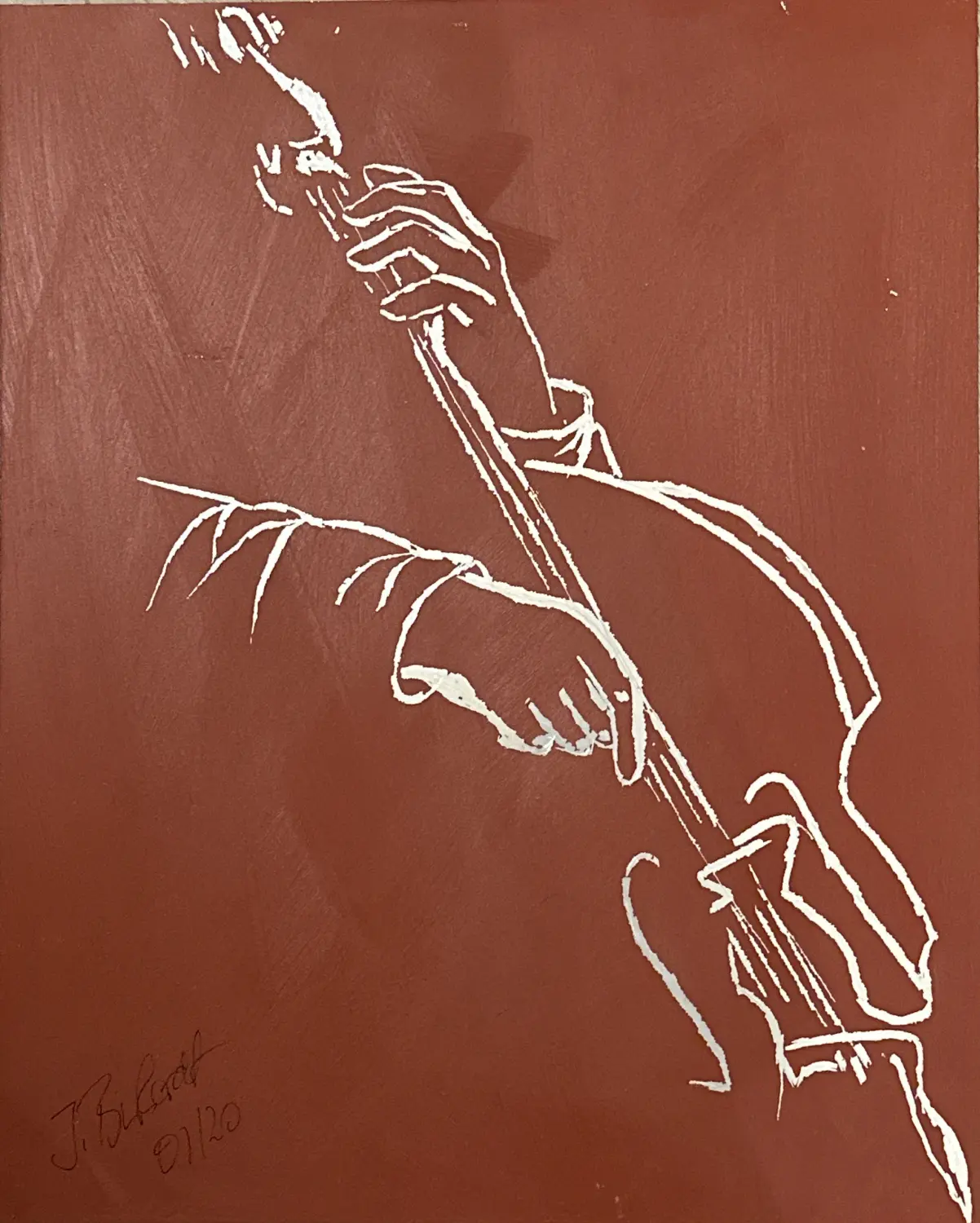 Cello Alu Acryl Alurahmen o.Glas von Ines Burkhardt