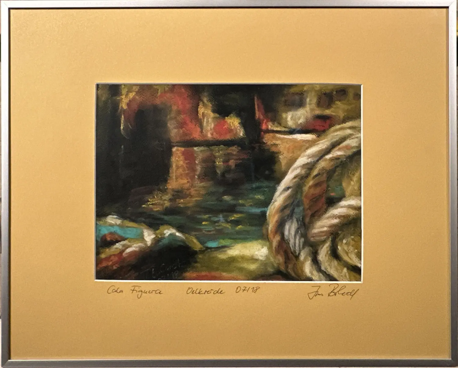 Cala Figuera Oelkreide 41x51 inkl. Glas-Alurahmen von Ines Burkhardt