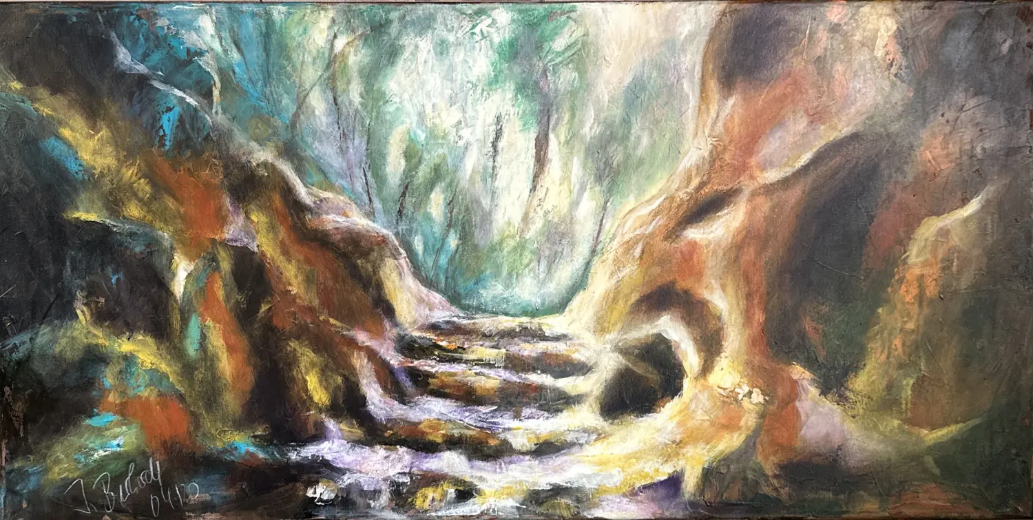 Elbsandsteingebirge Acryl von Ines Burkhardt
