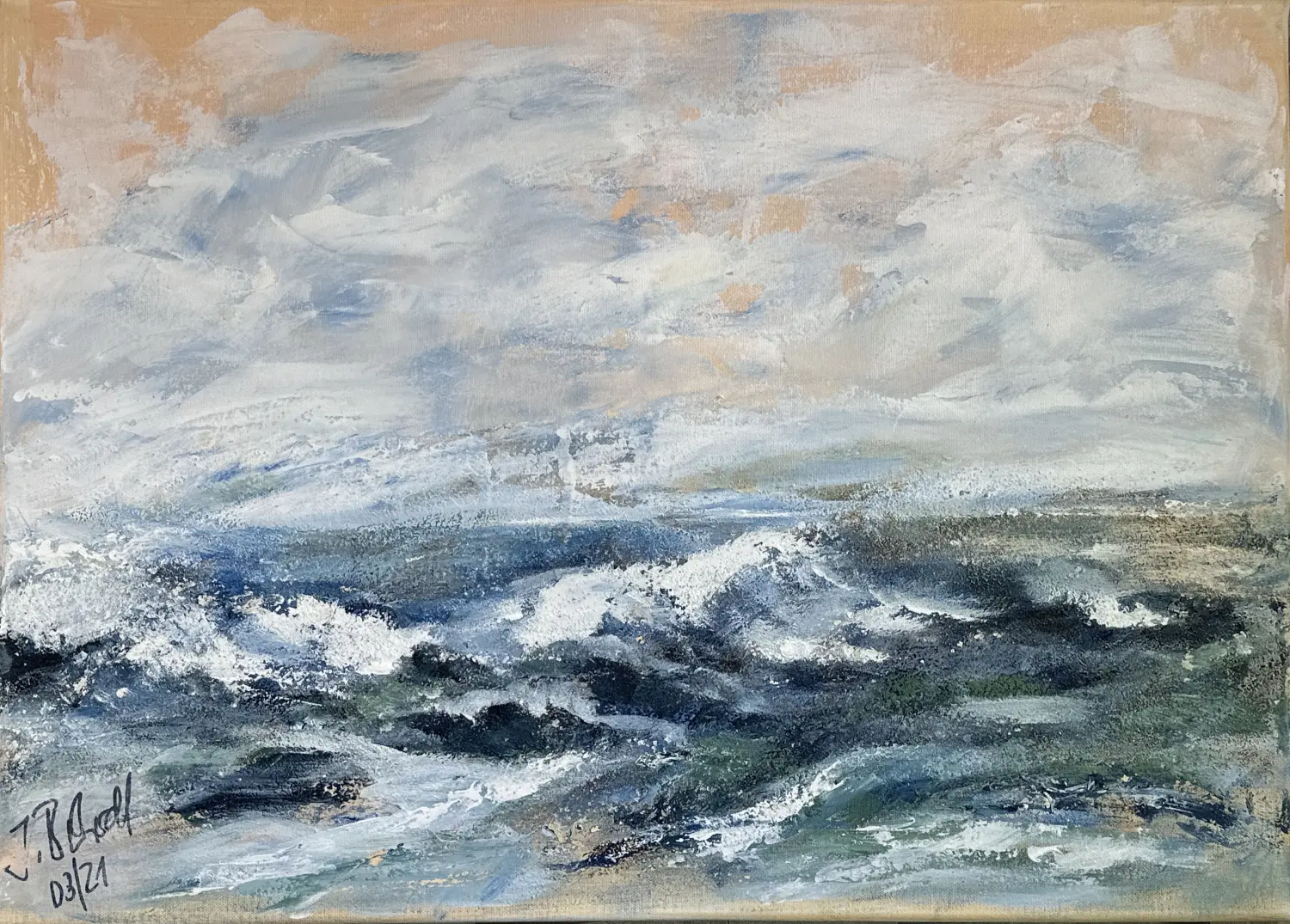 Wellen Acryl 50x70