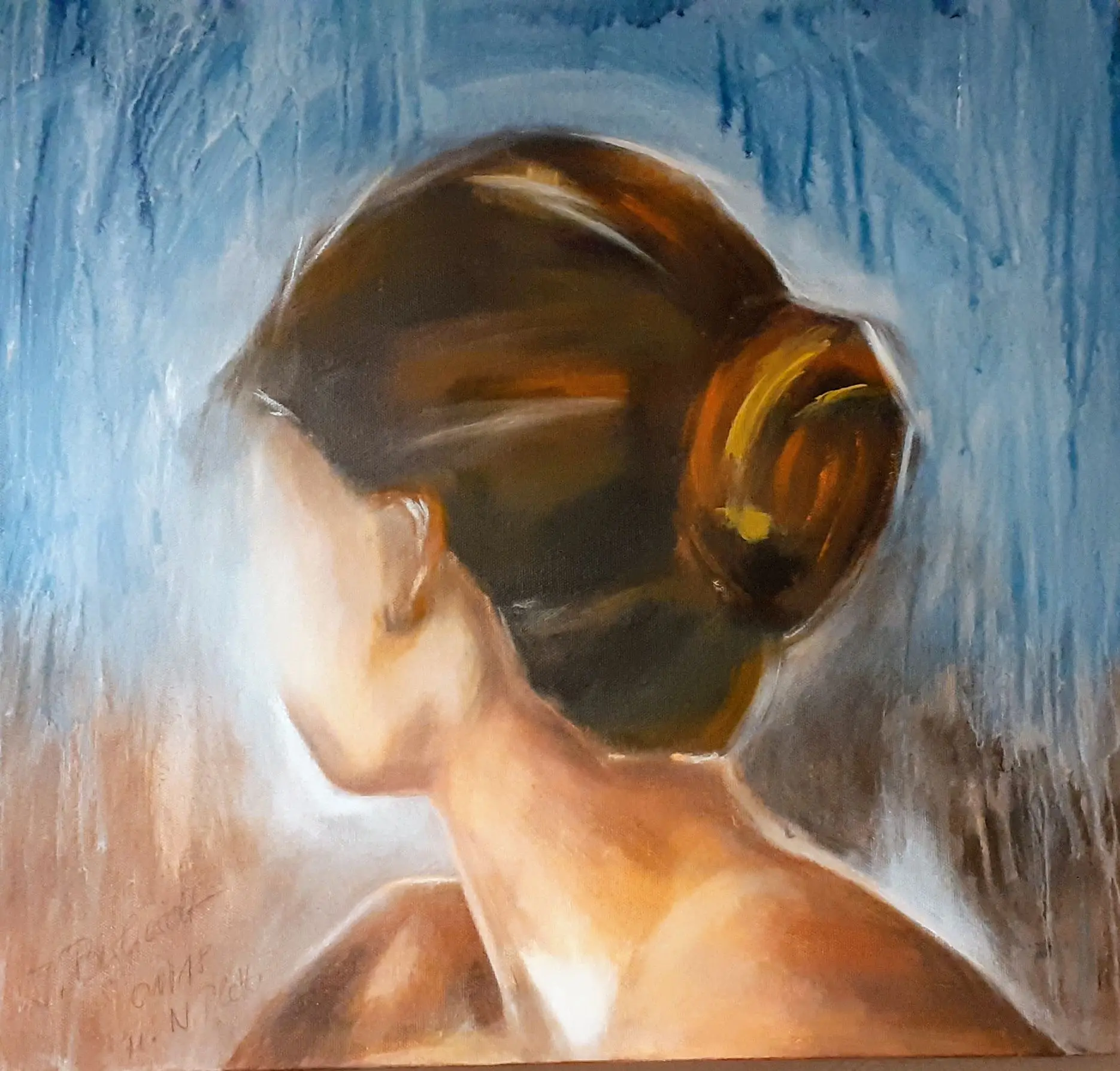 Collage Acryl Ölkreide von Ines Burkhardt