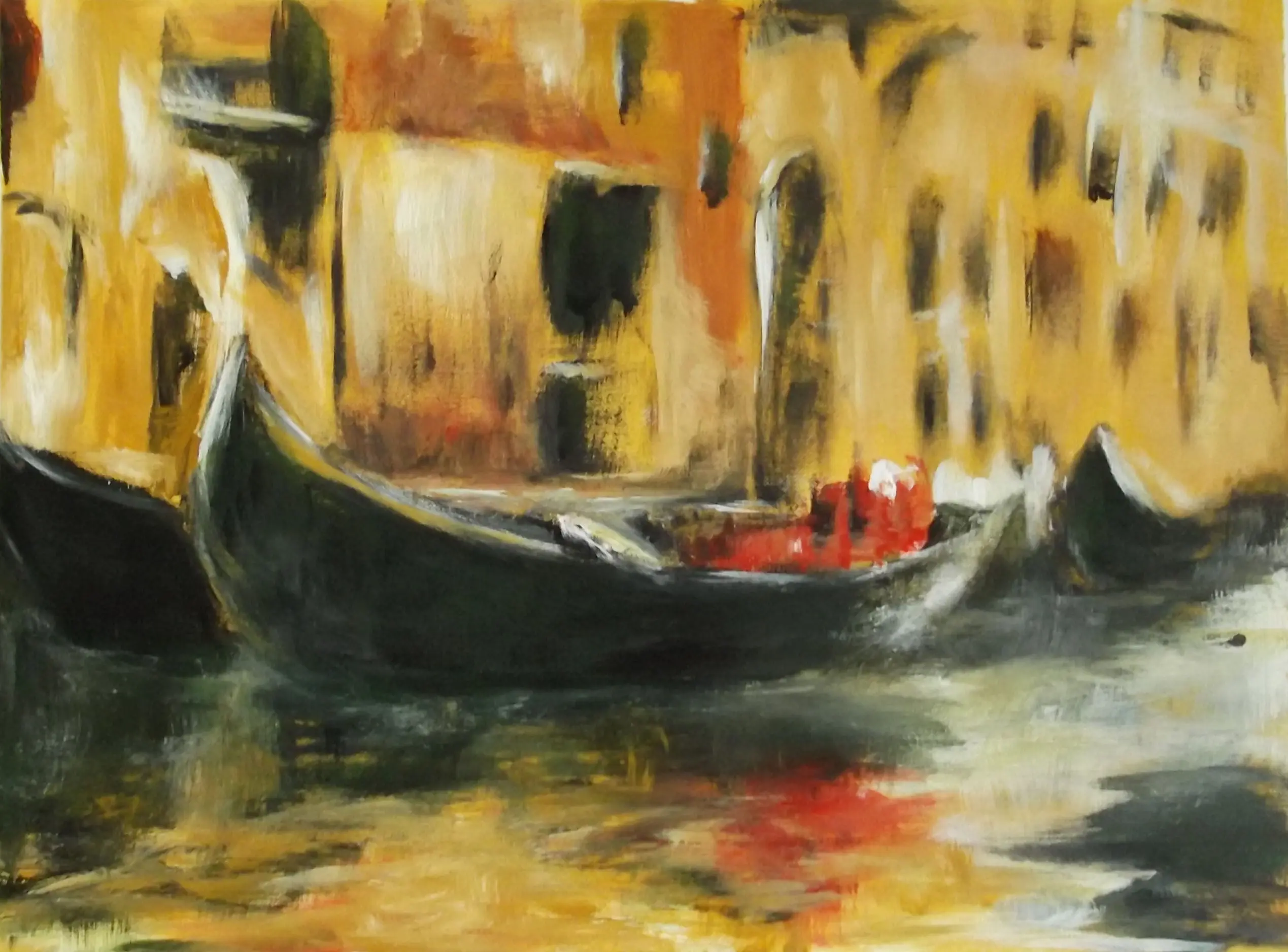 Landschaft Acryl gespachtelt von Ines Burkhardt