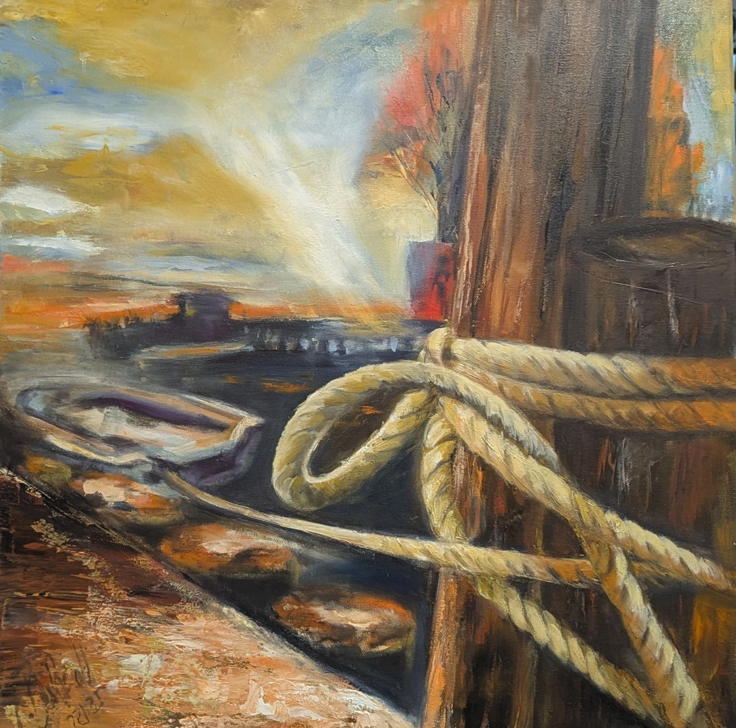 Vor dem Gewitter Acryl von Ines Burkhardt