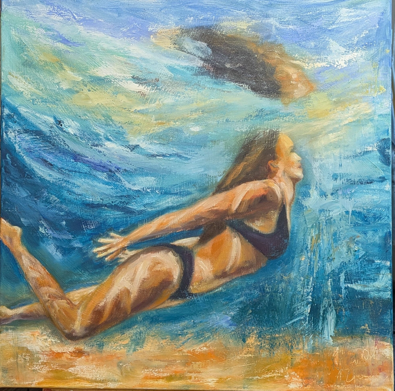 Vor dem Gewitter Acryl von Ines Burkhardt