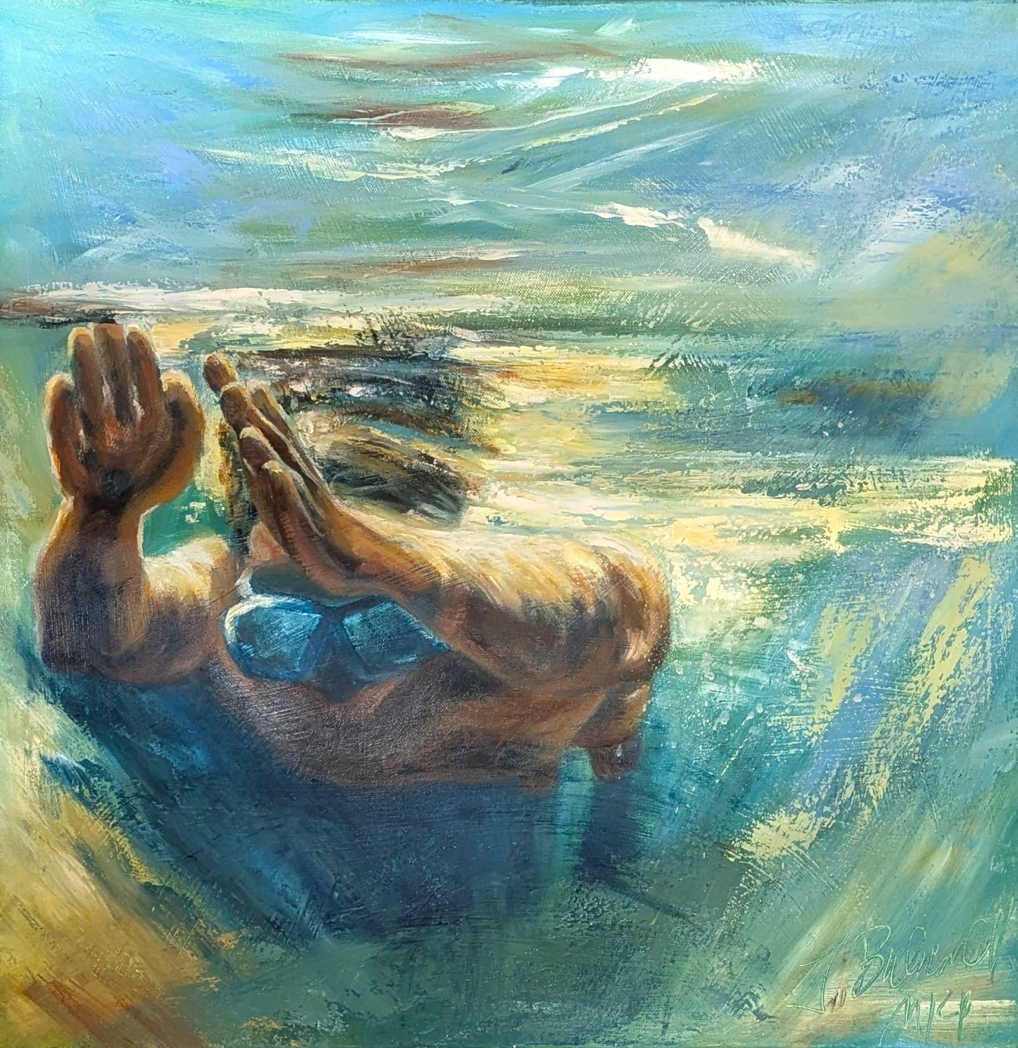 Vor dem Gewitter Acryl von Ines Burkhardt